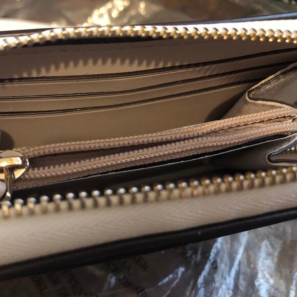 NEW cute Kate Spade New York Wrapping Party Small Zip Cardcase in Parchment/Gold - Picture 7 of 14